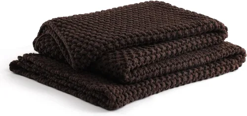 Vista 11 de YnM Manta de Punto Grueso de Algodón, Mantas de Punto Trenzado para Cama, Sofá, Sillón, Cómoda y Relajante, Pieza Decorativa para Casa de Campo Azul