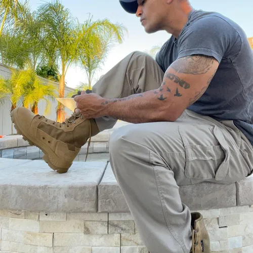 Vista 5 de ROCKROOSTER M.G.D.B Tactical Boots for men, 8 inch XX-wide Soft Toe, Comfortable Anti-Fatigue Tech, Durable, Quick Dry Ankle Support Combat