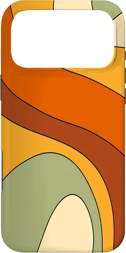 Vista 22 de Retro Liquid Swirl Rainbow 70s Aesthetic Boho Burnt Orange Case for iPhone 17