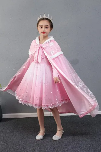 Vista 4 de Disfraz de princesa con capucha, capa de Halloween para niñas pequeñas