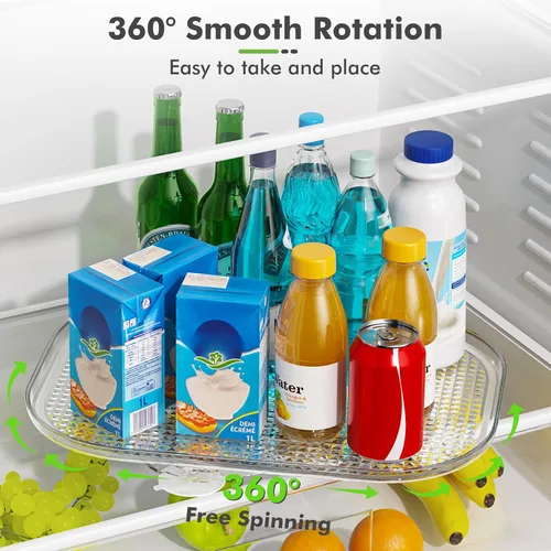 Vista 2 de Optish Lazy Susan - Organizador para refrigerador, organizador de refrigerador de 14.17 x 10.24 pulgadas, organizador y almacenamiento