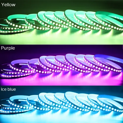 Vista 6 de Tira de luz LED RGBW de 24 voltios más brillante RGBW de alto CRI RGB+blanco cálido, 16.4 ft/16.4 pies denso 600 LED de alto lumen 5050 0.472 in