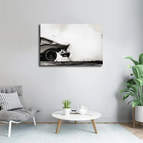 Vista 4 de Pósteres de automóvil deportivo fresco para hombre, en blanco y negro, impresión en lienzo, arte de pared con imagen moderna para el hogar