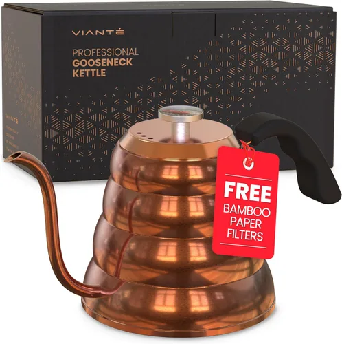 Vista 11 de Vianté - Hervidor Eléctrico de Cuello de Cisne con Control Preciso de Temperatura. Hervidor para Café y Té de Goteo. Protección Contra Hervir hasta