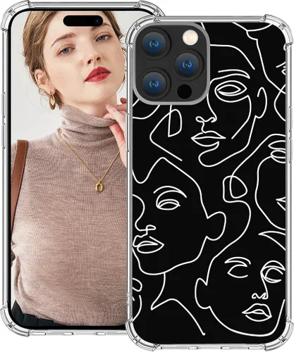 Vista 9 de Funda compatible con iPhone 15, diseño de kawaii, diseño femenino femenino para mujeres y niñas, diseño abstracto de corazón verde