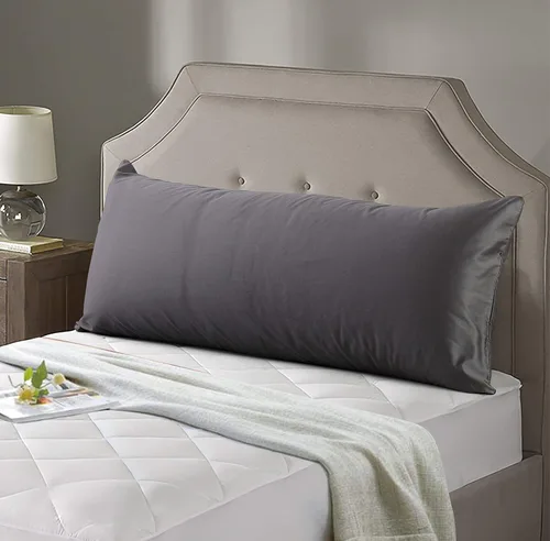 Vista 3 de Evolive Nueva Funda de Almohada Corporal de Hilo 300TC 100% Algodón con Cierre de Cremallera Oculto 21"x54" (Gris Carbón)