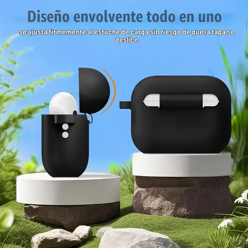 Vista 3 de MATEPROX Funda compatible con AirPods Pro 3 con llavero/correa de mano, Airpod Pro de 3ª generación [2025] Funda protectora de silicona a prueba