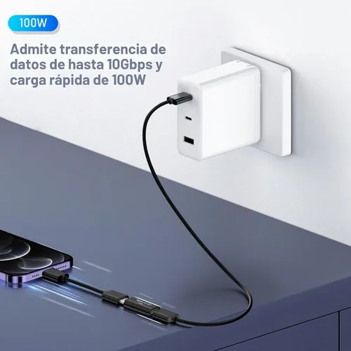 Vista 4 de Pastall Paquete de 5 adaptadores USB C hembra a hembra. Extensor Usbc. Acoplador USBC soporta transferencia de datos de hasta 10 Gbps y carga rápida
