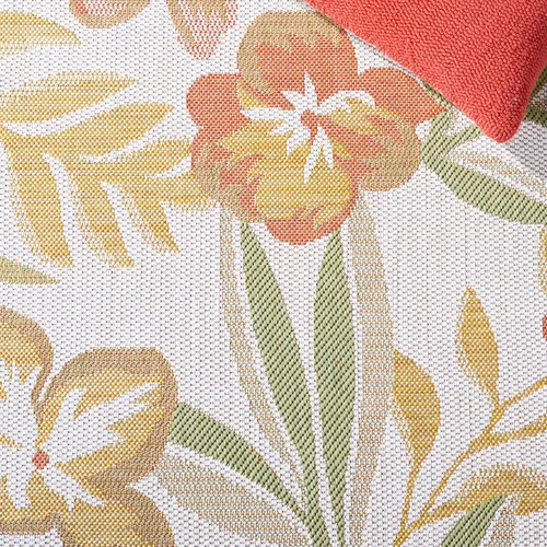 Vista 6 de SAFAVIEH Courtyard Collection - Alfombra de pasillo, 2 pies 3 pulgadas x 8 pies, color beige y óxido, no desprende pelusa y de fácil cuidado