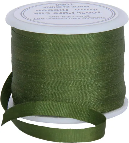 Vista 43 de Threadart Cinta de seda 100% pura - 3 tamaños - Docenas de colores - Castaño - 2 mm No. 524 Soft 100% pure silk ribbon on a single spool - perfect