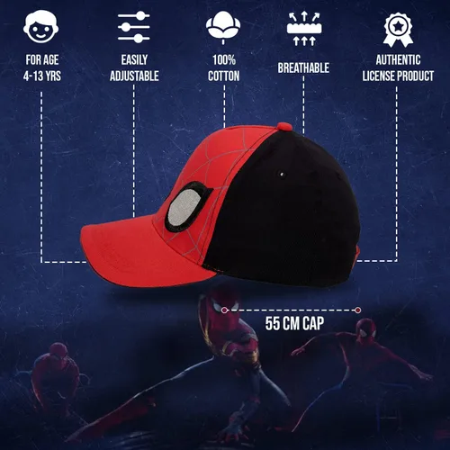 Vista 4 de Marvel Spiderman Hat for Boys, Breathable Spiderman Baseball Cap for Toddlers, Boys Ages 3-9