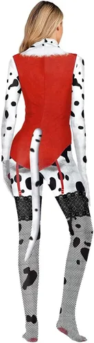 Vista 139 de Disfraz de animal para hombre con estampado de cola grande, overol peludo de elastano para cosplay, fiesta de Halloween
