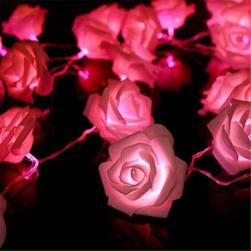 Vista 11 de FULLBELL Guirnalda de luces de hadas con 20 luces LED, funciona con pilas, luz decorativa para boda, día de San Valentín, fiesta de ensueño Blanco
