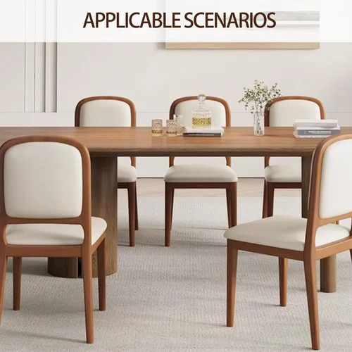 Vista 7 de Solid Wood Dining Room Chairs Minimalist,Kitchen Chairs with Soft Padded Back,Living Room Chair for Office Reading,Wood Frame,Armless Vanity