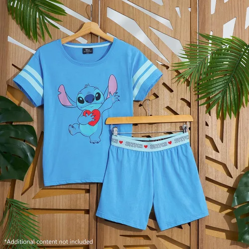 Vista 2 de Disney Stitch - Pijama corto para mujer, conjunto de dos piezas, ropa de dormir Eeyore, ropa de dormir, regalos de puntada