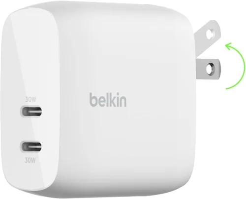 Vista 9 de Belkin Bloque dual del cargador del USB C de 60W, carga rápida de PPS