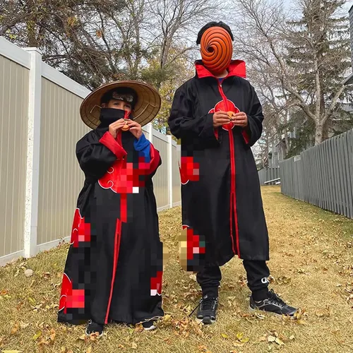 Vista 3 de Kicpot Disfraz unisex de capa de anime, 8 piezas, uniforme de Halloween con diadema y anillo