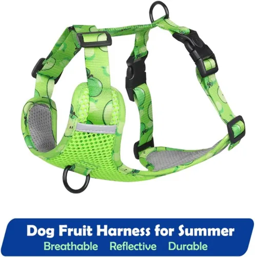 Vista 3 de Arnés transpirable para perro, ajustable, sin tirones, con anillo en D, reflectante, arnés para caminar para perros pequeños, medianos y grandes