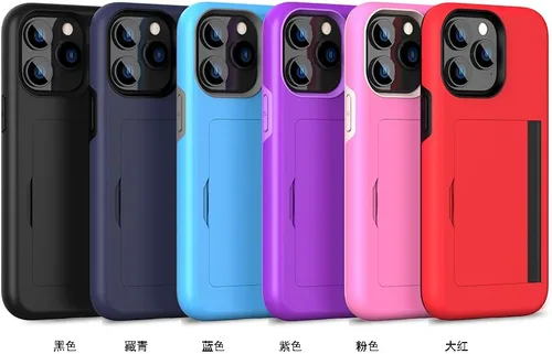 Vista 6 de Funda protectora para iPhone 15 Pro con tarjetero y ranura para tarjeta de crédito, color negro
