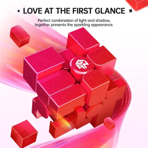 Vista 5 de GAN MirrorM - Cubo magnético con recubrimiento UV, 3x3x3, 48 imanes con purpurina y destellos, cubo de velocidad de espejo, rompecabezas, juguetes