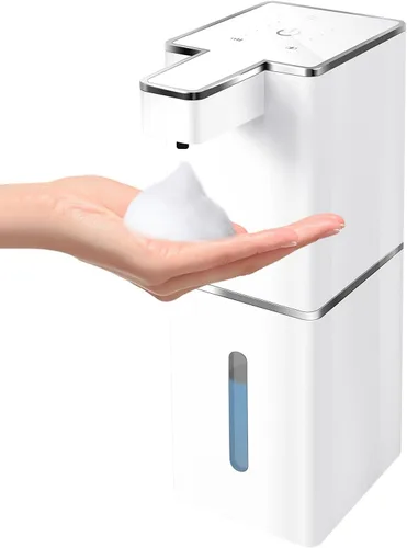 Vista 9 de Dispensador Automático de Jabón Espumoso Sin Contacto 380ml/12.8oz Dispensador de Jabón de Manos Recargable Montado en Pared Bomba de Jabón Espumoso