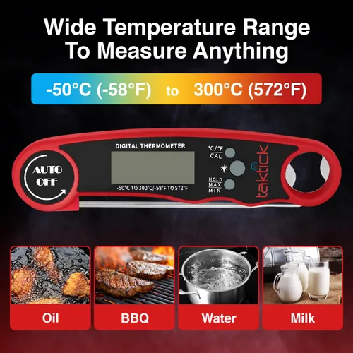 Vista 3 de Termómetro digital para alimentos, termómetro digital rápido y confiable para cocinar y hornear, termómetro de lectura instantánea para cada chef