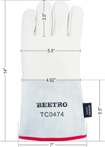 Vista 2 de BEETRO - Guantes anticongelantes de -292℉/-180℃ o superior para manejo de hielo seco, nitrógeno líquido, esponja e interior de algodón