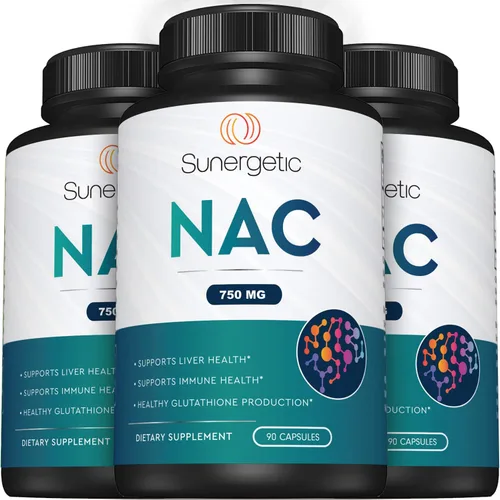 Vista 7 de Sunergetic Suplemento NAC premium N-acetil cisteína – 750 mg por cápsula – Apoya el hígado, la desintoxicación inmune, celular y respiratoria – 90 N