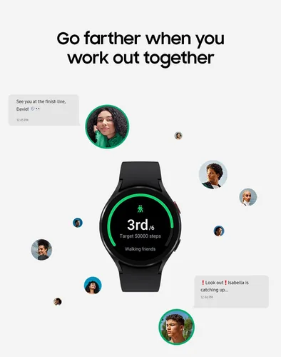 Vista 6 de Samsung Galaxy Watch 4 40mm Bluetooth Smartwatch con monitor de corazón ECG, rastreador para salud, fitness, correr, seguimiento del sueño