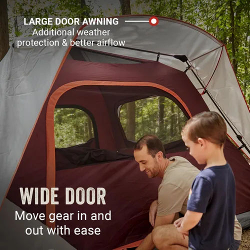 Vista 5 de Coleman Skylodge Instant Tent with Rainfly, Family Tent Sets Up in a Minute, Includes Pre-Attached Poles & Carry Bag, Made of PFAS-Free