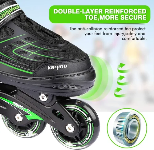 Vista 5 de Patines en línea ajustables, patines en línea para exterior con ruedas completamente iluminadas para niños y adultos, mujeres, niñas y niños