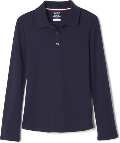 Vista 11 de French Toast Polo de manga larga con cuello de volantes para niña Negro/Negro