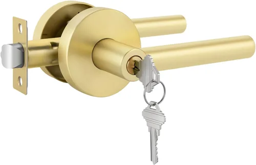 Vista 30 de Goldenwarm Juego de cerraduras negras para puerta exterior con cerrojo, aleación de zinc con llave igual con cerrojo de seguridad, manija de puerta