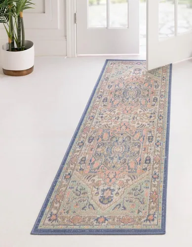 Vista 22 de Unique Loom Whitney Collection - Alfombra rectangular de 5 pies 3 pulgadas x 8 pies, color azul Multicolor/Azul