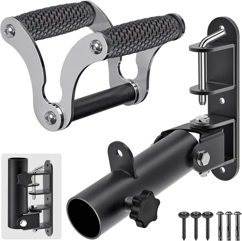 Vista 8 de Kipika Accesorio Landmine de Montaje en Pared para Barra Estándar de 1" y Barras Olímpicas de 2" - Plataforma de Remo con Barra en T de Servicio