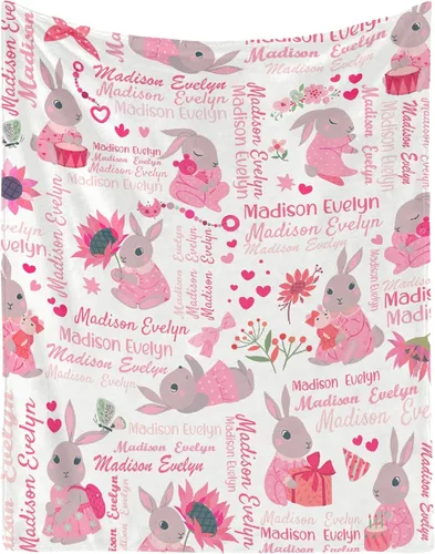 Vista 11 de Manta personalizada con nombre de bebé, dinosaurios, regalo para bebés y niñas, manta de franela suave para recién nacidos, manta cómoda y acogedora