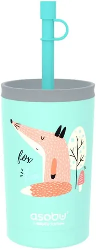 Vista 9 de asobu Vaso de acero inoxidable para niños con tapa flexible con popote Botella de agua aislada Vaso de viaje reutilizable de 12 onzas (azul)