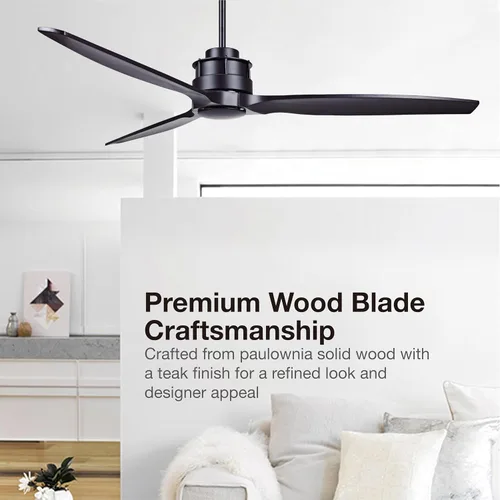 Vista 16 de Lucci Air 210508010 Akmani DC Ventilador de techo, negro Akmani - Ventilador CC de 60 pulgadas, color negro con cuchillas de madera negra