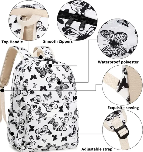 Vista 13 de Joyfulife Mochilas para niñas, mochilas para niños, mochilas para adolescentes, mochila para estudiantes escolares con lonchera, bolsas para lápices