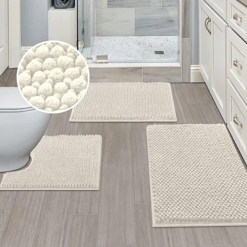 Vista 41 de Turquoize Alfombras de baño de felpilla antideslizante para baño, 17 x 24 pulgadas, extra suaves y absorbentes, lavables a máquina, perfectas