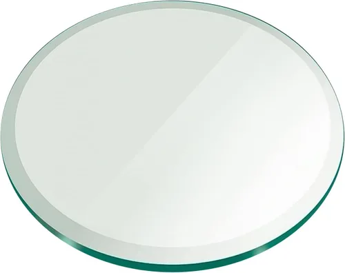 Vista 71 de Fab Glass - Mesa redonda de cristal de 48 in, grosor de 3/4 in, cristal pulido plano templado, Vidrio, Transparente