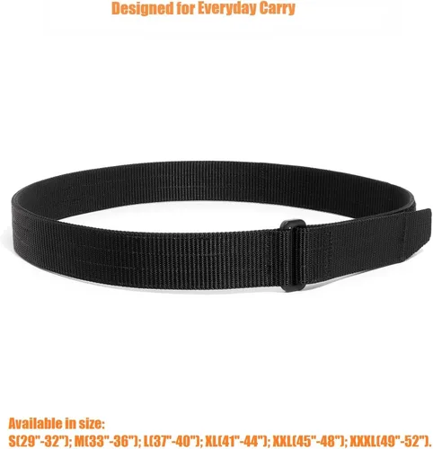 Vista 2 de TACNEX Cinturón táctico EDC con bucle de metal simple de 1.5 pulgadas, resistente, 2 capas, cinturón de nailon rígido para transporte de equipos
