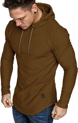 Vista 30 de Lexiart Sudadera deportiva con capucha para hombre, color liso, forro polar