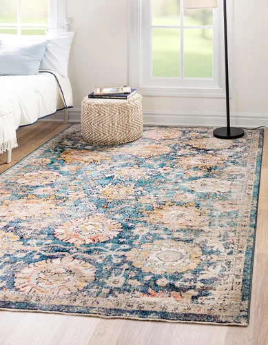 Vista 19 de Unique Loom Lola Collection - Alfombra clásica (2 pies x 3 pies 1 pulgada, rectangular, rojo ladrillo/beige)