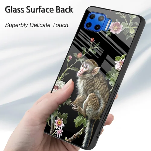 Vista 204 de Funda para Motorola Moto Edge 2022, cubierta trasera de vidrio templado con protector de pantalla, funda protectora a prueba de golpes para Motorola