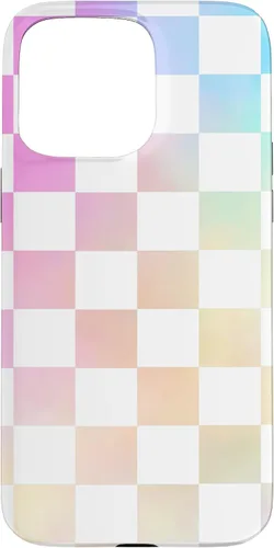 Vista 31 de Pastel Rainbow Checkerboard Checker Checked Pattern Case for iPhone 17