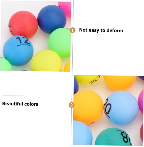 Vista 8 de PRETYZOOM 30 bolas de bingo -pong, bolas de bingo numeradas 1 a 30 rifas multicolor juego colorido 1.6 in