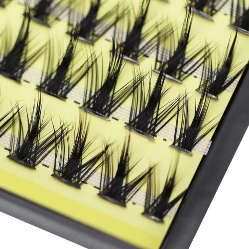 Vista 5 de Bodermincer Pestañas postizas de 154 racimos 3D esponjosas de un solo racimo, abanicos de volumen, pestañas individuales segmentadas, pestañas