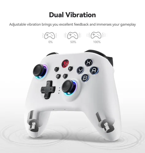 Vista 5 de BINBOKPLAY Wireless Switch Pro ControllerSwitch Controller for SwitchSwitch OLEDSwitch Lite, 8 Colors RGB Switch Gamepad Remote with ALPS Joystick