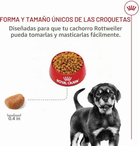 Vista 5 de ROYAL CANIN Rottweiler - Alimento seco para cachorros, bolsa de 30 libras